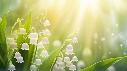 Gentle Background with Free Copy Space for Lily of the Valley Day: Elegant and Minimalistic Floral Design