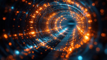 Fototapeta premium Fiber Optic Cable Technology Concept 3D Illustration