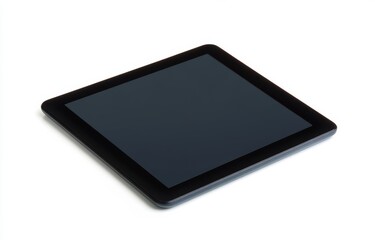 Black tablet screen mockup, isolated white background