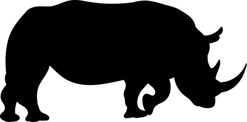 silhouette of a rhinoceros on a white background vector