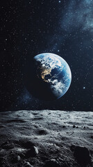 La Terre Visible de la Lune: Panorama Spectaculaire et Impressionnant de Notre Planète depuis l'Espace