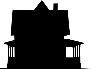 silhouette house on white background vector