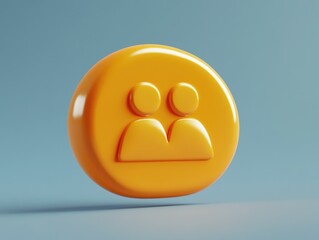Fototapeta premium 3D image of a yellow pill shaped like an emoji with a frowning face.