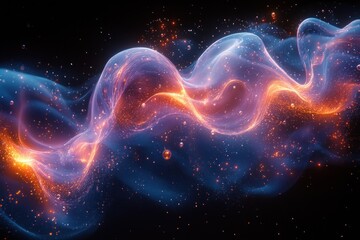 Obraz premium Quantum Mechanics and Cosmic Connections in Abstract Art