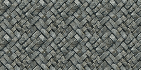 Textured woven stone pattern with interlocking gray stones