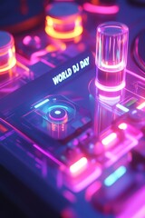 Vibrant DJ Turntable Setup Illustration