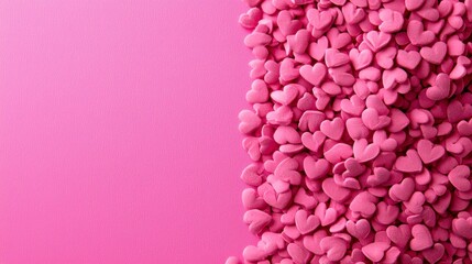 Fototapeta premium Pink Heart Sprinkles Background