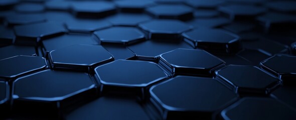 Obraz premium Abstract Dark Blue Hexagon Pattern Background