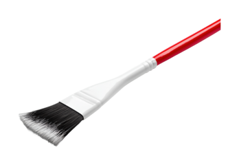 Action with brush studio supplies indoor isolated on transparent background