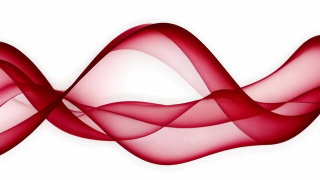 Red wave is shown on a white background. The red color of the wave is dominant and it creates a sense of movement and energy. The white background provides a stark contrast to the red wave