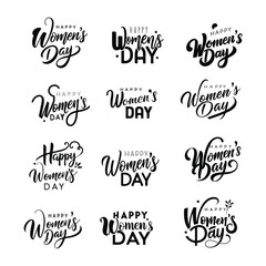 Happy women's day text vector for t-shirt design.

