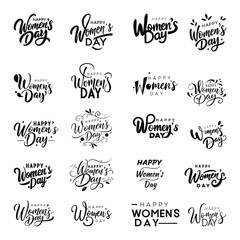Happy women's day text vector for t-shirt design.
