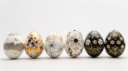 Easter eggs on white background