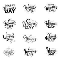 Happy women's day text vector for t-shirt design.
