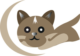 Cartoon cat logo icon vector .