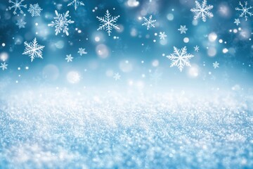 Winter Landscape with Snowflakes and Stars Abstract Christmas Background Dreamy Atmosphere Ice Snow Holiday Celebration