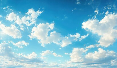 blue sky white clouds impressionist background minimalistic design soft light