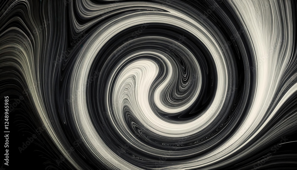Aufkleber abstract black and white swirl pattern with textured spiral effect for digital art, backgrounds, or 