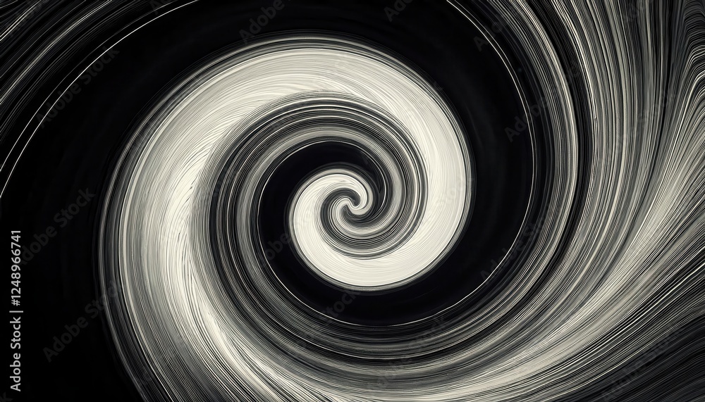 Aufkleber abstract black and white swirl pattern with textured spiral effect for digital art, backgrounds, or 
