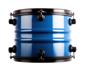 Drumming session blue drum studio music indoor isolated on transparent background