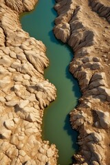 arafed view of a river running through a desert area