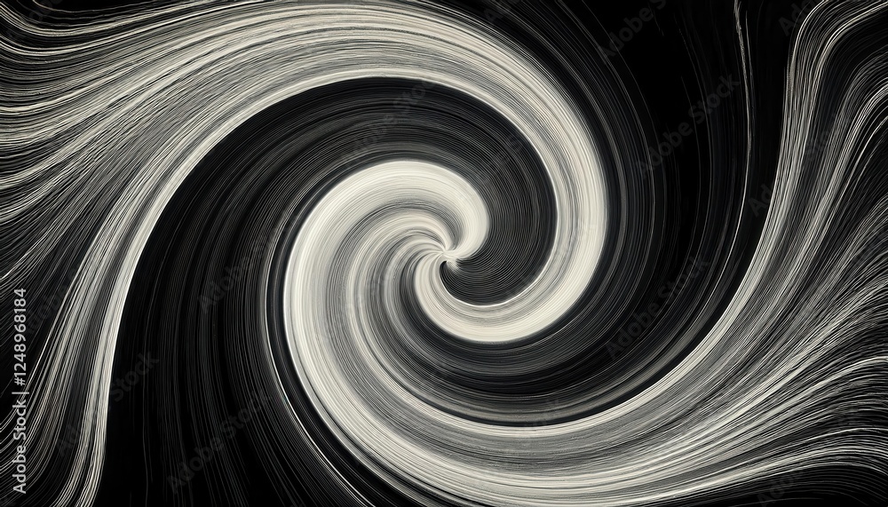 Aufkleber abstract black and white swirl pattern with textured spiral effect for digital art, backgrounds, or 