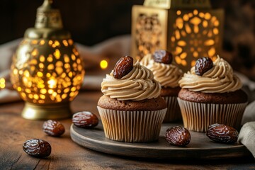 Ramadan cupcakes, dates, lantern, dessert, feast