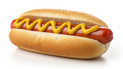 hot dog with mustard and ketchup, classic hot dog with mustard