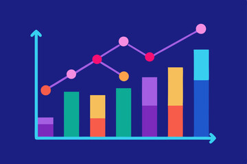vector illustration of graph with arrow