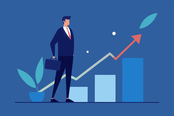 Fototapeta premium business man and graph