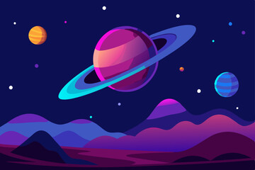 alien planet and moon