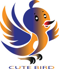 Bird logo icon vector white background .