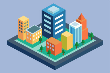 Obraz premium vector illustration of modern city