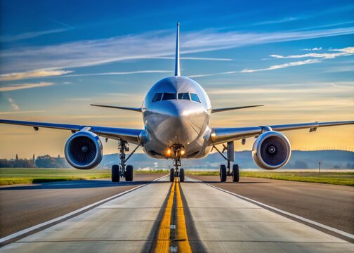 Boeing 767 taxiing, Munich Airport runway 08L takeoff, airplane, aircraft, aviation photography
