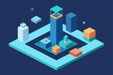 Fototapeta premium isometric city in the night