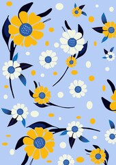 Floral background . Gift paper pattern with flowers, print for gift bags with flowers, print for bed linen with flowers, illustration for postcards