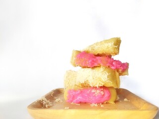 cookies with cheese topping and strawberry slaw