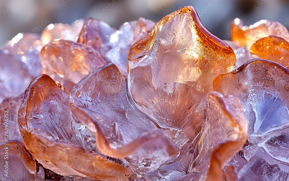 Poster closeup of ice formations, natural abstract design, possible use nature background