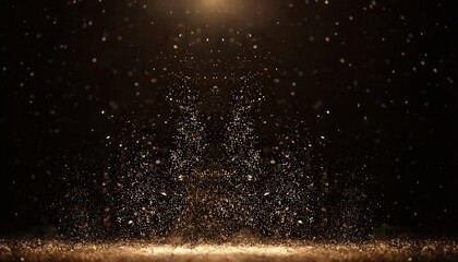 gold dust particles floating in dark background for luxury, festive, and abstract design elements or textured overlay

