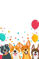 Naklejka premium Illustration of a colorful adoption poster with happy animals