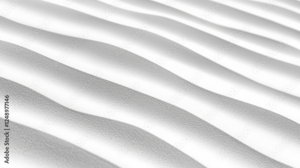 Poster smooth, undulating white sand dunes create a mesmerizing pattern, embodying the serene beauty of a t