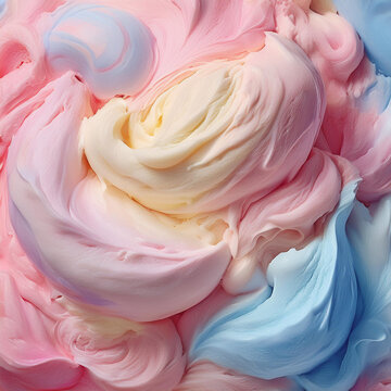 Subtle Soft Pastel Cotton Candy Rainbow Random Color Mixed Colour Ice Cream Gelato Cosmetics Cosmetic Products Makeup Texture 3D Oil Painting Background Screen