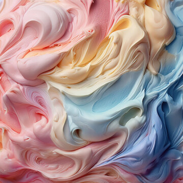 Subtle Soft Pastel Cotton Candy Rainbow Random Color Mixed Colour Ice Cream Gelato Cosmetics Cosmetic Products Makeup Texture 3D Oil Painting Background Screen