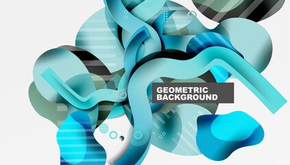 Abstract liquid shapes and lines background