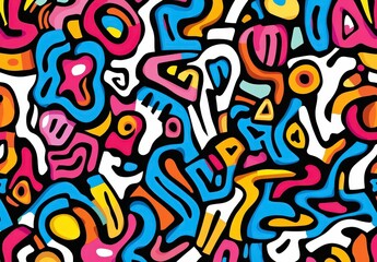 Colorful Abstract Background with Bold Lines and Dynamic Shapes