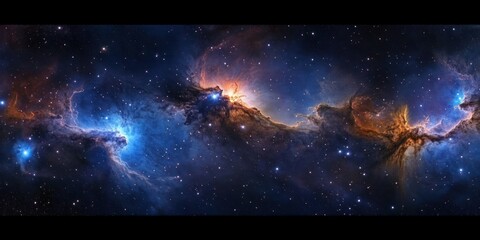 Vibrant Nebula in Deep Space with Distant Stars and Ethereal Lighting