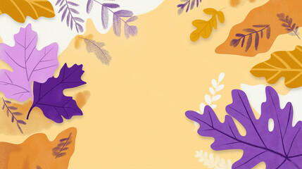 Vibrant autumn leaves creating seasonal border