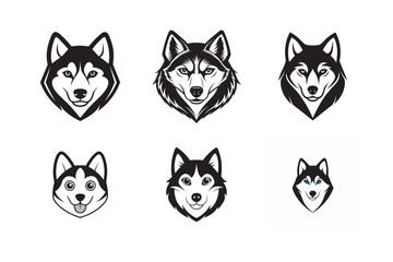 Fototapeta premium wolf-like silhouette of a Siberian Husky’s head