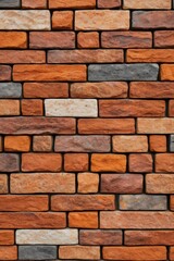 Obraz premium a close up of a brick wall with a red and grey block