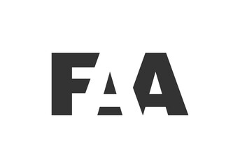 FAA logo design. Initial letter F A A bold font style for tech startups, consulting, corporate branding. Creative company name, headlines typography identity, trendy logotype.